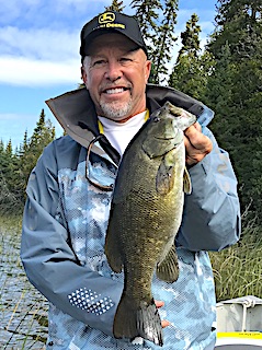 Typical BIG Smallmouth Bass Fishing by Ron in Canada